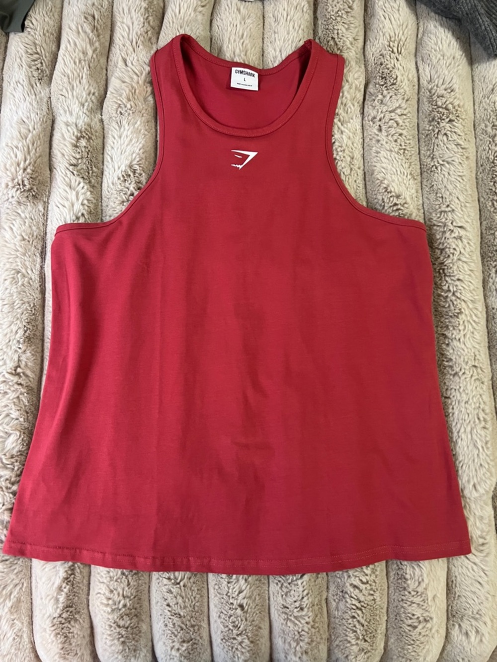 Gymshark Women’s Red Athletic Tank Top - Logo Muscle Tee